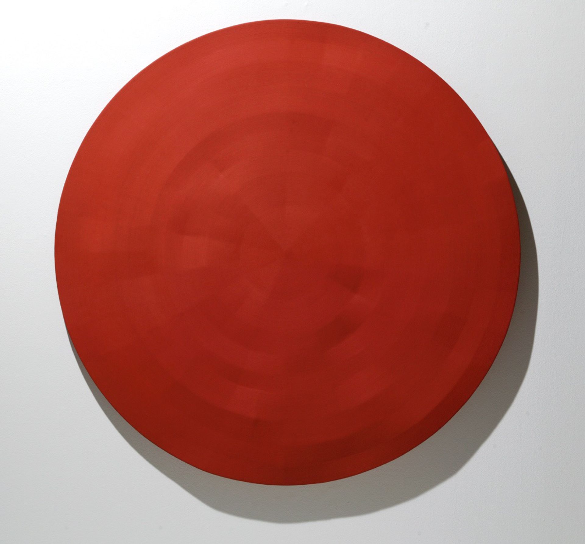 Merced & Tuolumne / 5 (red), 2004, oil on plywood, 51 inches diameter