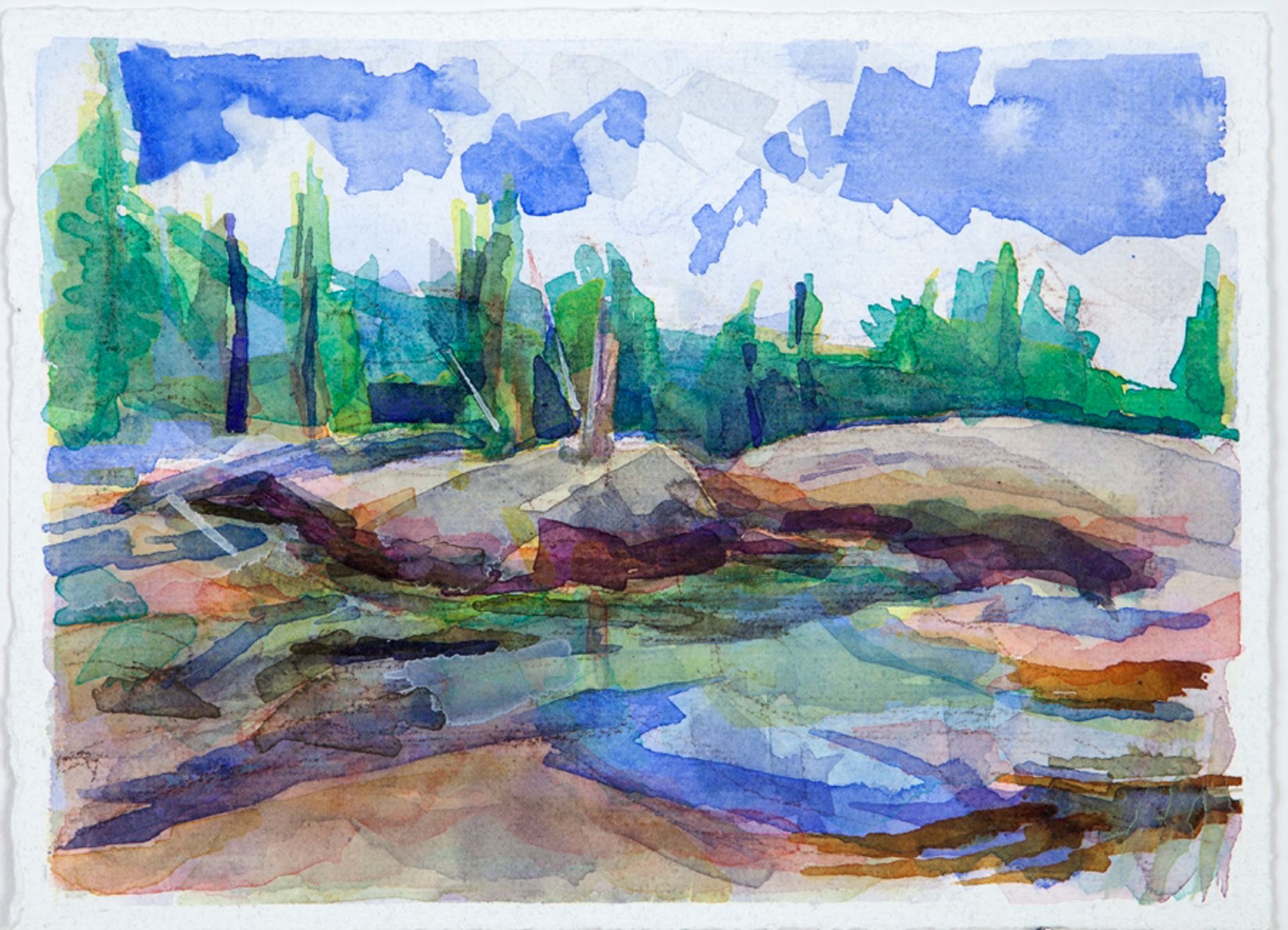 Lyell Fork, 2014, watercolor, 8 x 10 inches