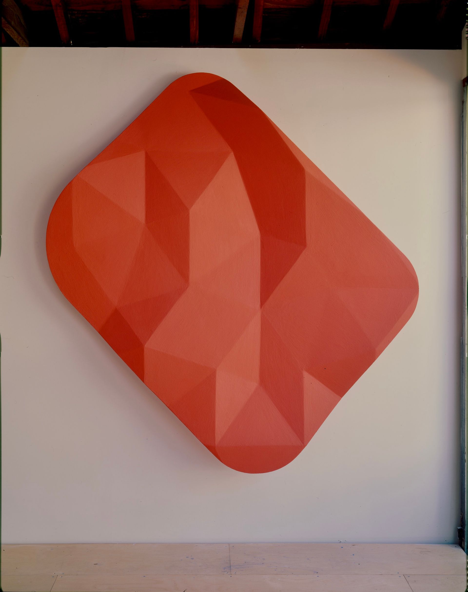 Lyell Fork / 6 (cadmium red), 1997, oil on plywood, 73 x 67 inches