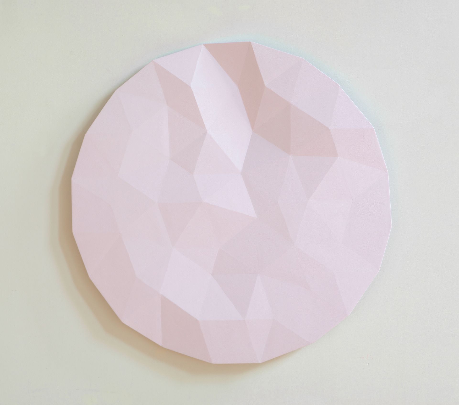 Upper Merced / Upper Tuolumne Rivers / 2 (pale red), 2019, oil on plywood, 46 inches diameter