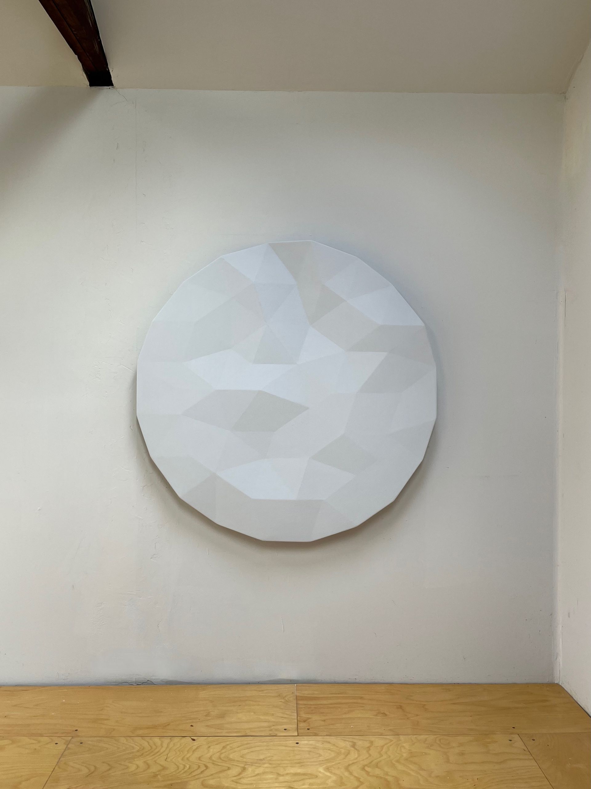 Upper Merced / Upper Tuolumne Rivers / 3 (pale blue), 2022, oil on plywood, 46 inches diameter